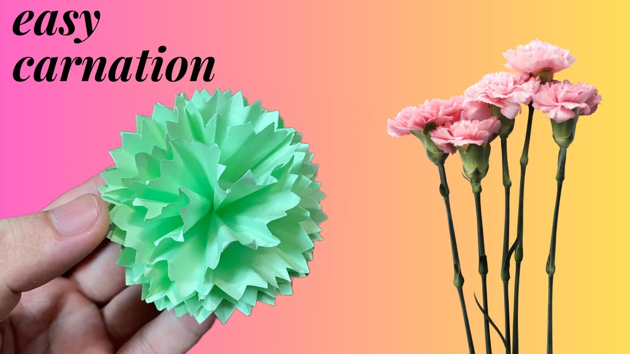 Easy Paper Flower Origami Flower DIY Paper Carnation Paper Flower