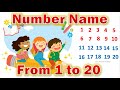 Number names 1 to 20number name number in words 1 to 20number spelling 1 to 201 to 20 spelling