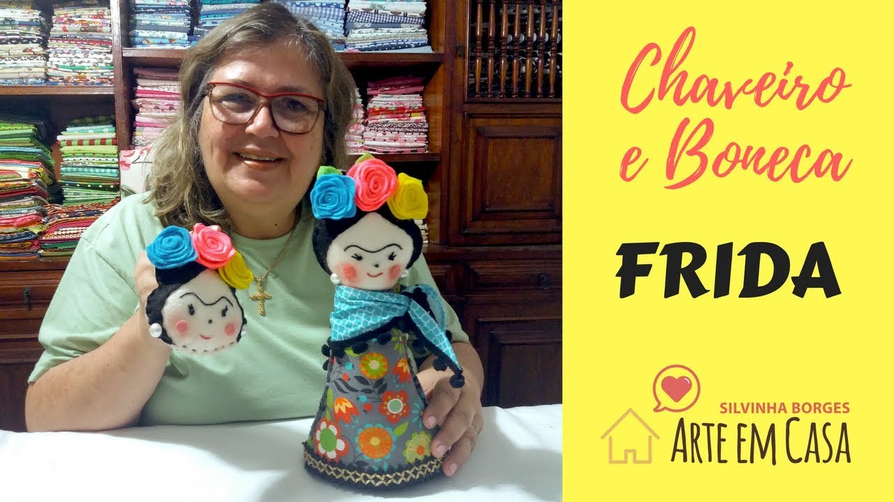 Boneca e Chaveiro FRIDA feitos à mão!