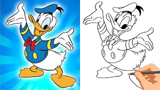 How to draw DONALD DUCK 2020 Disney Donald Welcome comic