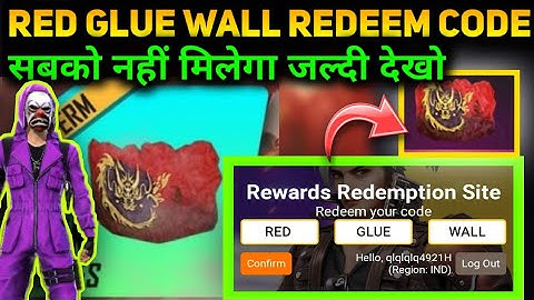 Red gloo wall and bundle redeem code today | Free fire redeem code today | 21 June redeem code