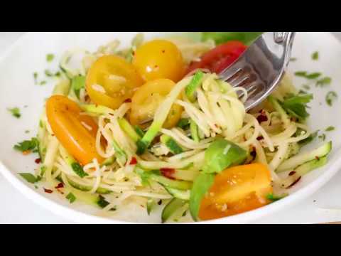 Quick Spiralized Zucchini and Grape Tomatoes - Skinnytaste