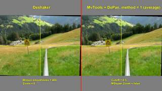 raw stabilisation : deshaker / mvtools depan method average