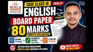 🎯 CBSE Class 10 English Board Exam | 80 Marks Paper Pattern Explained | Know to Grow