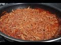 Carne deshebrada para tacos/burros con chile colorado