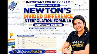 Newton's Divided Difference Interpolation Formula | Numerical Method | #rgpvbhopal #math #education