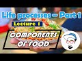 Components of food  life processes in living organisms part 1 class 10 ssc