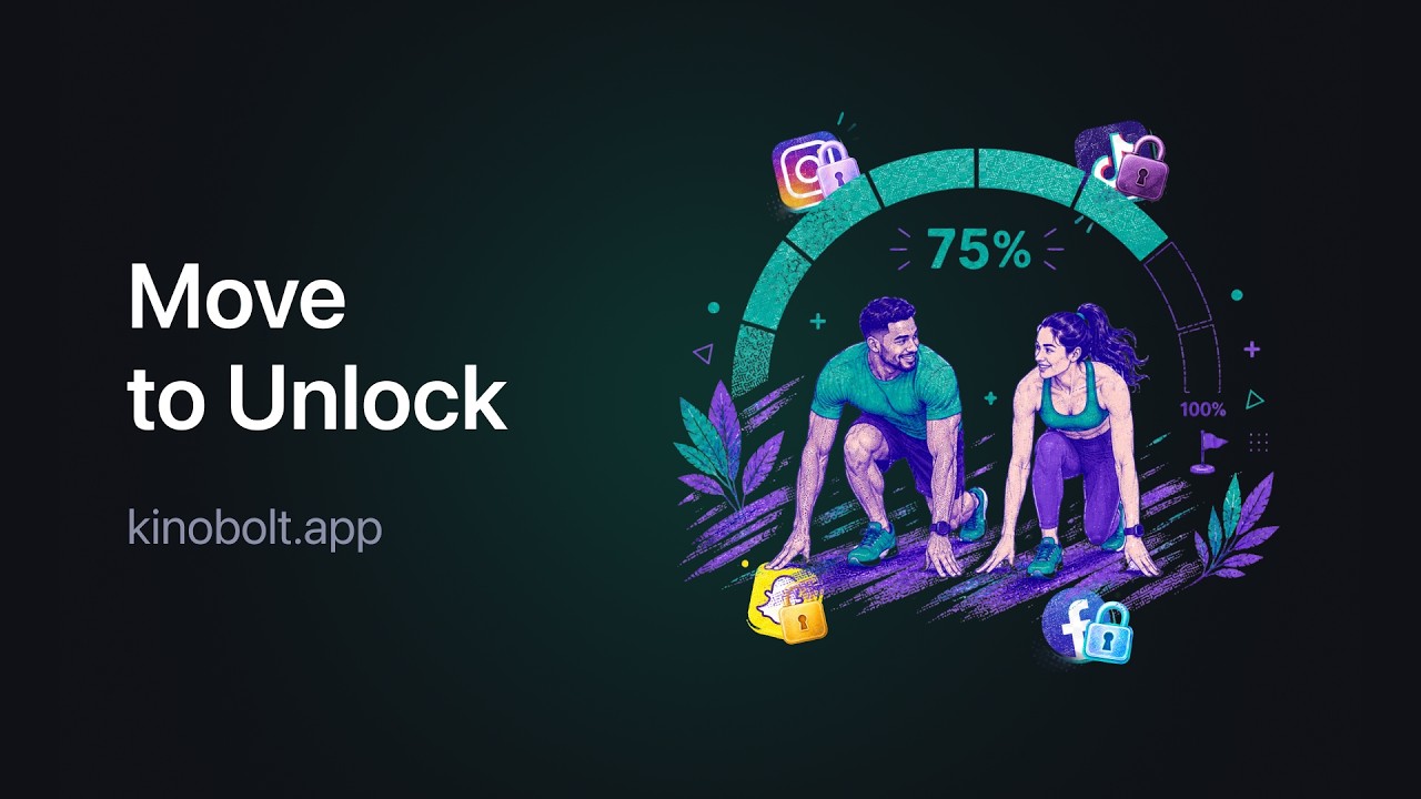 Kinobolt promo video — the iOS app blocker that unlocks when you move