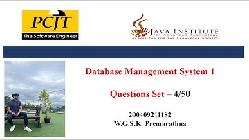 Question Set 04 | Database Management System | Java Institute | Sadeepa Kalhara