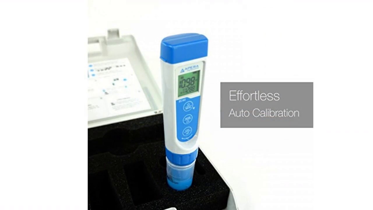 Apera Instruments EC60 Premium geleidbaarheidsmeter (± 1% nauwkeurigheid, EC /TDS/zoutgehaltemeting, verwisselbare BPB-elektrode, waterbestendig, temperatuurweergave