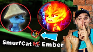 إخفاء شديد ومخفي في الغابة من رجل المنشار الشيطاني Smurf Cat vs Ember