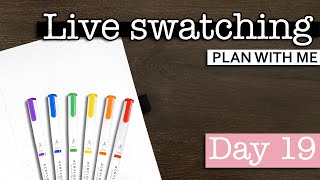 🔴 LIVE: PEN SWATCHING IN MY LONG-TERM COLLECTIONS BULLET JOURNAL Pt 2 💜 A month of planning | Day 19