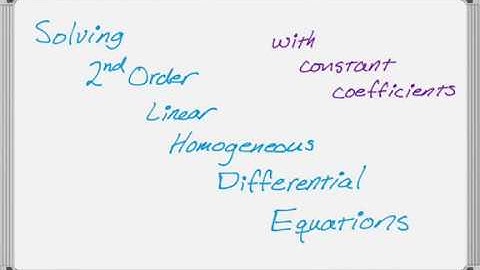 Solving 2nd Order Homogeneous Linear Differential Equations (Part 3)