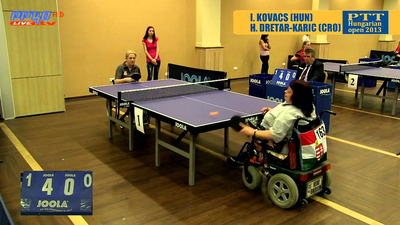 Para Table tennis I. Kovacs HUN vs. H. DretarKaric CRO wheelchair