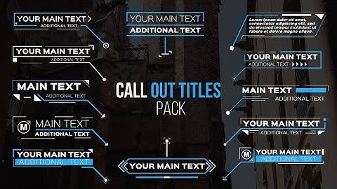 Call Out Titles After Effects Templates