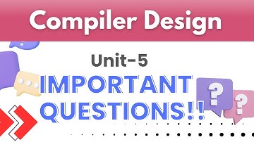 Compiler Design Unit 5 | Important Questions Explained in Hindi | RGPV