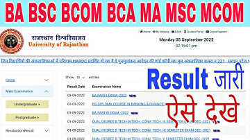 Rajasthan university results kaise dekhe UG PG all result declared