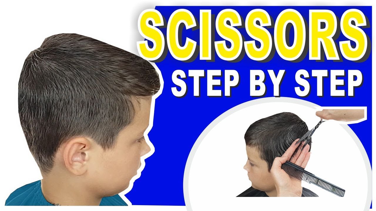 HOW TO CUT BOYS HAIR AT HOME | STEP BY STEP | SCISSOR HAIRCUT TUTORIAL ...