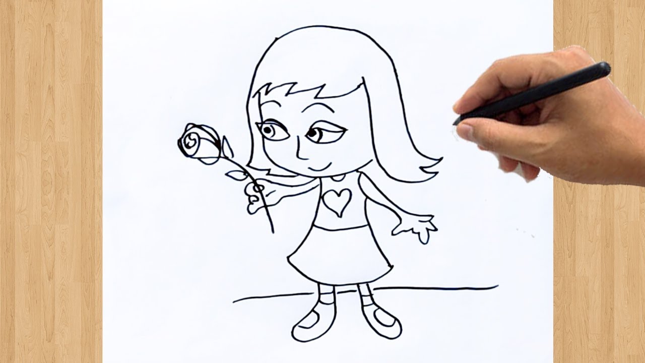 How to draw a lovely and big eyed girl drawing? | Baby cartoon drawing,  Cute baby drawings, Girl drawing