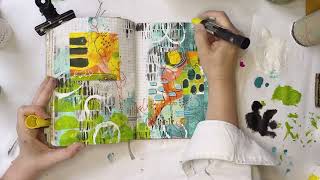 Creating a vibrant art journal page—Journal with me process video