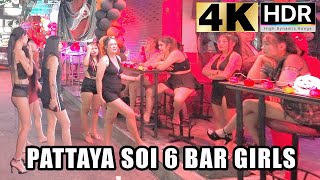 Pattaya 4K HDR | Soi 6 Bar Girls Night Walk | Virtual Asia