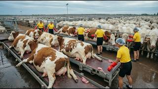 Inside Grey Brahman Bull Processing Factory | White Horn & Premium Hide Luxury Manufacture