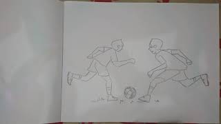 Playing Football On The Field I Draw For Beginners