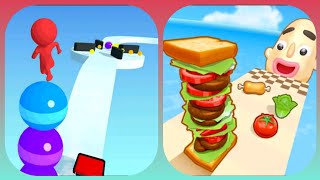 ✅ Stack Rider 🆚 Sandwich Runner All New Gameplay iOS,Android Update New Level Video Games