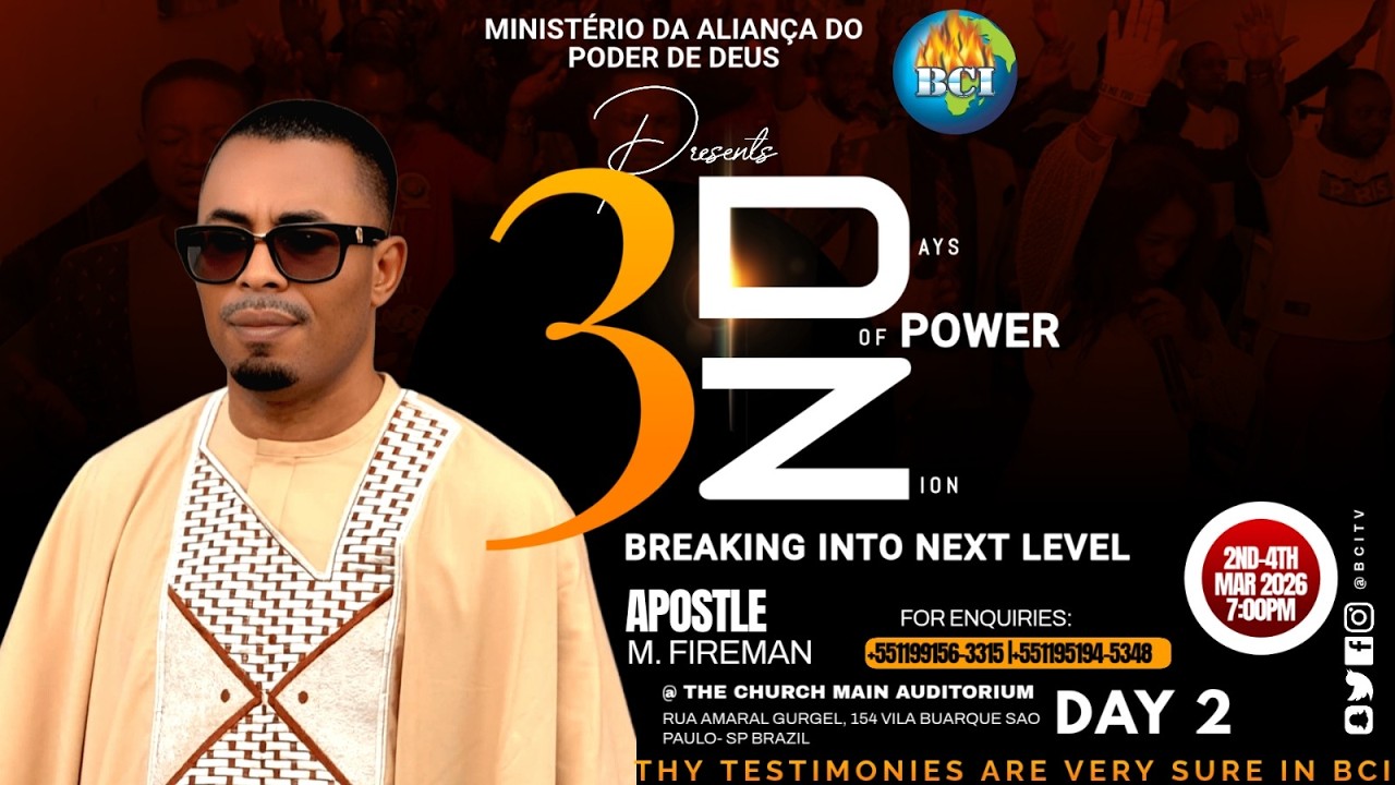 #BCI TUESDAY POWER OF ZION DAY 1 SERVICE || WITH APOSTLE MALIK FIREMAN || 03-03-2026