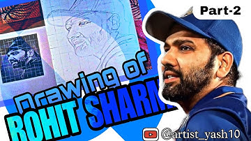 Rohit Sharma drawing 💙❤️‍🩹 | part-2 |  Face Shading tutorial | @artist_yash10