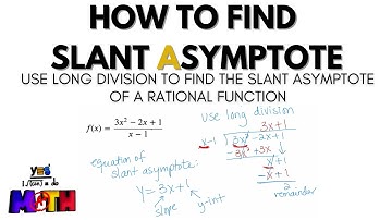 How to Find Slant Asymptote