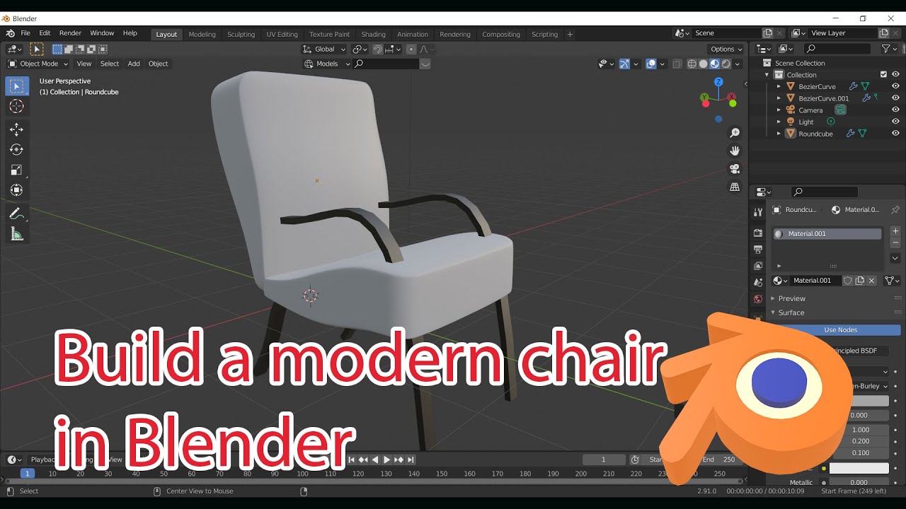 Modern chair blender tutorial YouTube