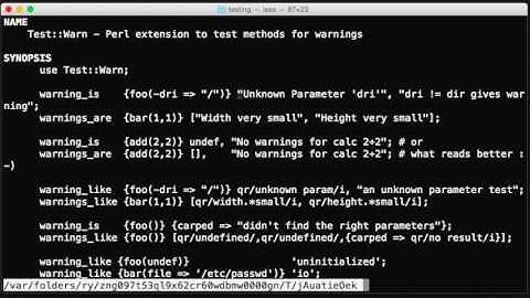 Test for expected warnings in your Perl code