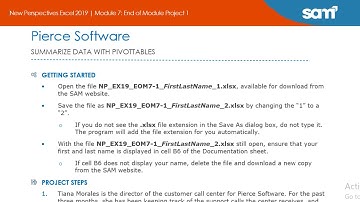 New Perspectives Excel 2019 | Module 7: End of Module Project 1  #newperspectives #module7 #EOM1