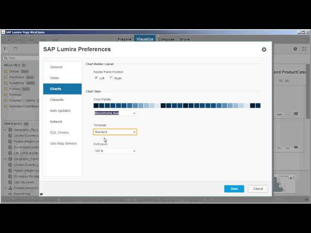 Change chart formatting for all visualizations: SAP Lumira 1.17