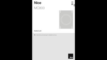 Manual of Nice MC800 Control Unite | MC 800 Full User Guide