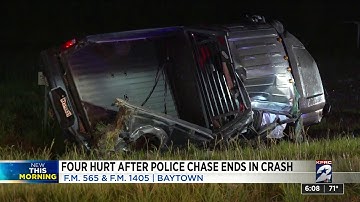 4 people, including juvenile, injured after police chase ends in crash: Police