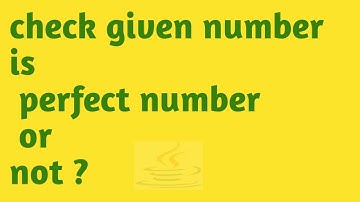 check given number perfect number or not | Perfect Number in Java | Java concepts by Jay tutorial |