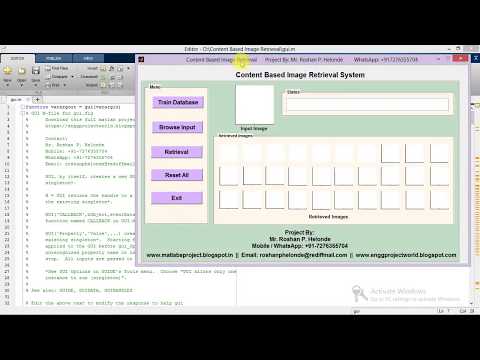 Maltab Code for Content Based Image Retrievel using Image Processing