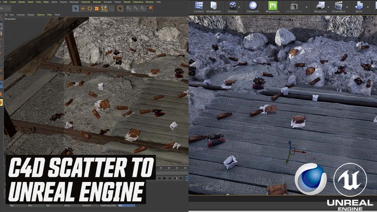 Taking Cinema 4d s24 Scatter to Unreal Engine - YouTube