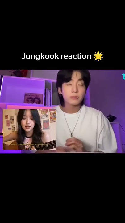 😭😭🥺She sings so well, Jungkook reaction to the fan cover.#seven #jungkook #sorts