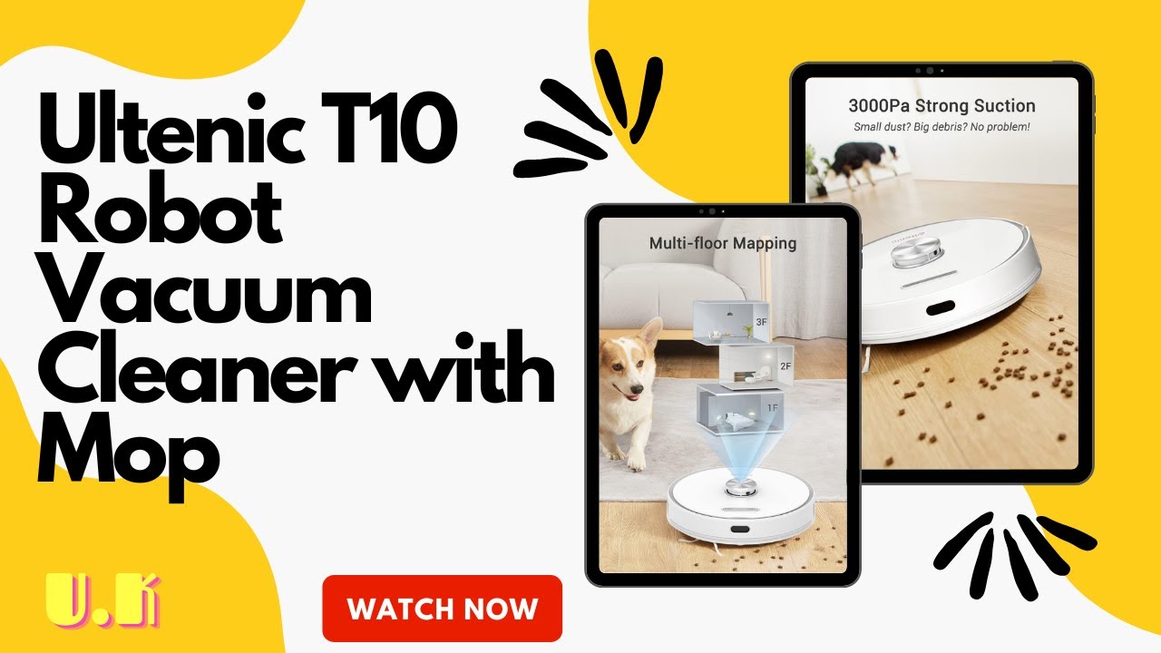 Ultenic T10 Robot Vacuum Cleaner with Mop, Selfempty Base, 3000Pa, Laser Navigation YouTube