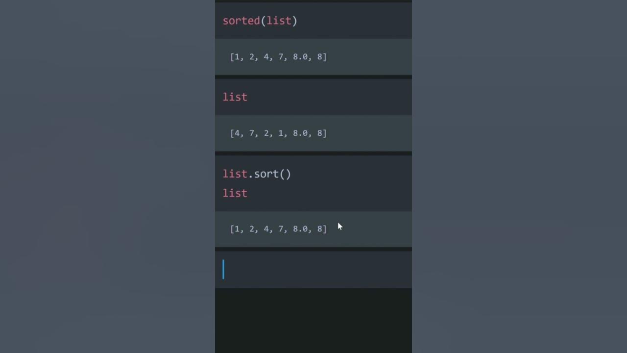 Python sorting a list shorts youtube