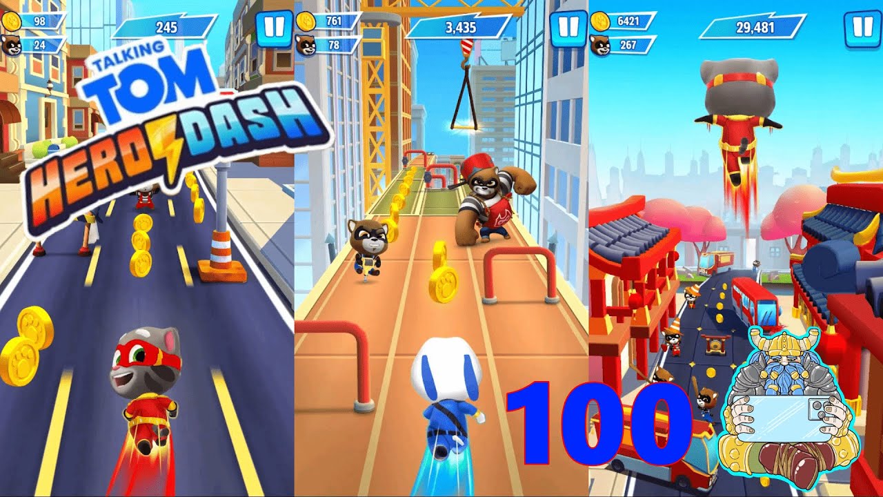 My Talking Tom Hero Dash, Dash 100