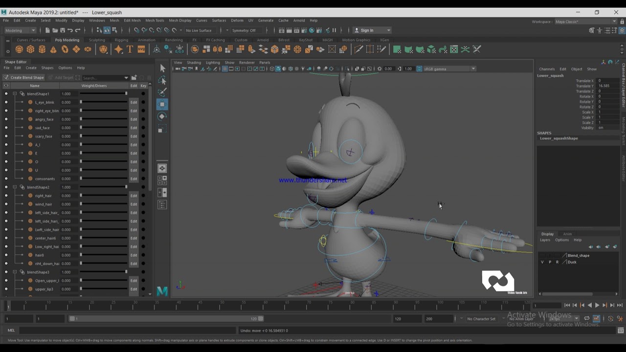 The ducky duck fully biped rigg with advance skeleton - YouTube