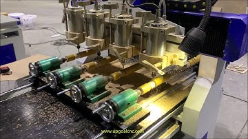 Small 4 Heads 4 Rotary CNC Wood Cylinder Carving Engraving Machine