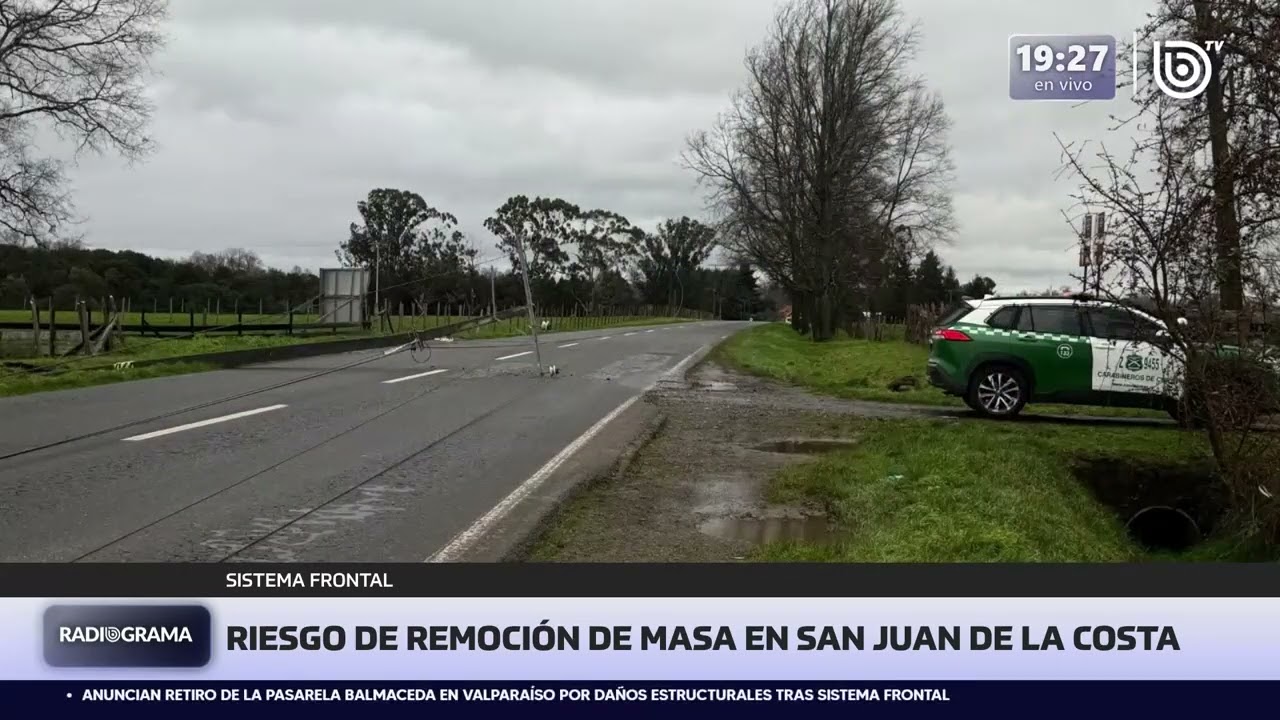 Alerta Amarilla en Osorno por riesgo de remociones en masa en San Juan de la Costa
