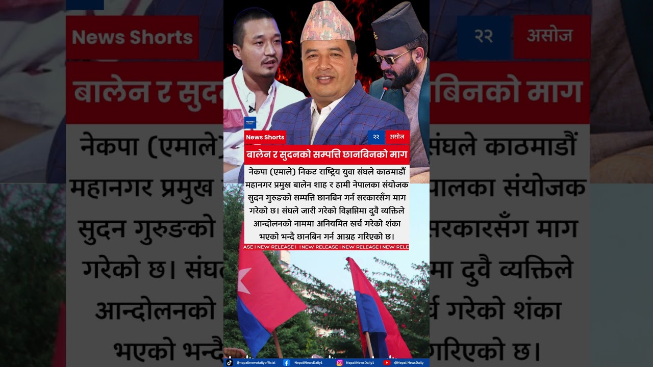 UML Youth Association Demands Property Investigation of Balen Shah and Sudan Gurung