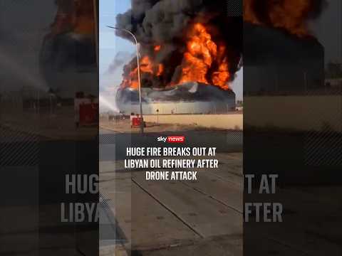 Huge fire breaks out <strong>at</strong> Libyan oil refinery after drone <strong>attack</strong>