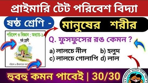 প্রাইমারি টেটে EVS হুবহু কমন | Environment  | পরিবেশ বিদ্যা ক্লাস ৬ | primary tet preparation 2022